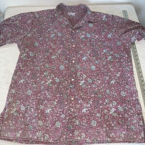 Vintage Reyn Spooner Hawaiian Shirt XXL Red Reverse Print Asian Fauna Floral